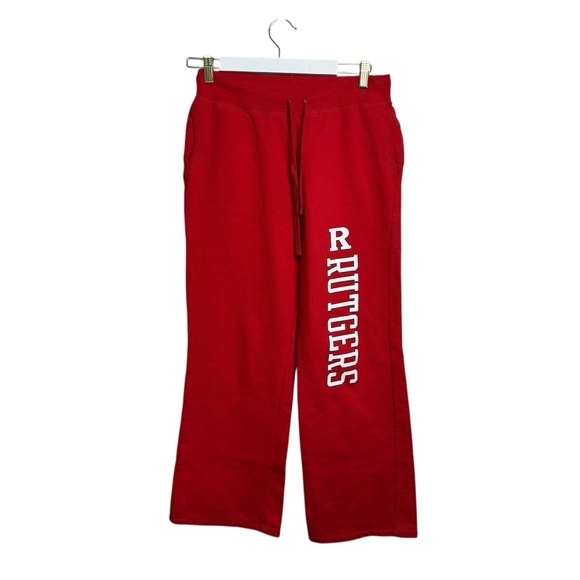 RUTGERS Gildan Sweatpants Women’s Large Red Fleece Straight Leg Casual Pockets - Picture 1 of 8